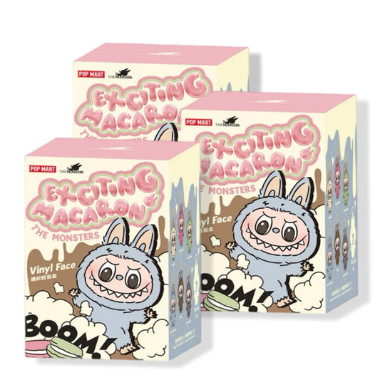 POP MART LABUBU THE MONSTERS EXCITING MACARONS VINYL FACE BLIND BOX (THREE PACK)